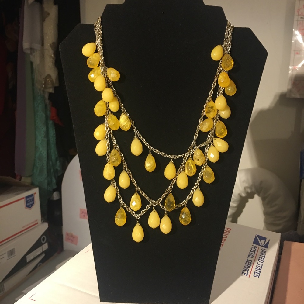 Anthropologie Yellow Resin Necklace